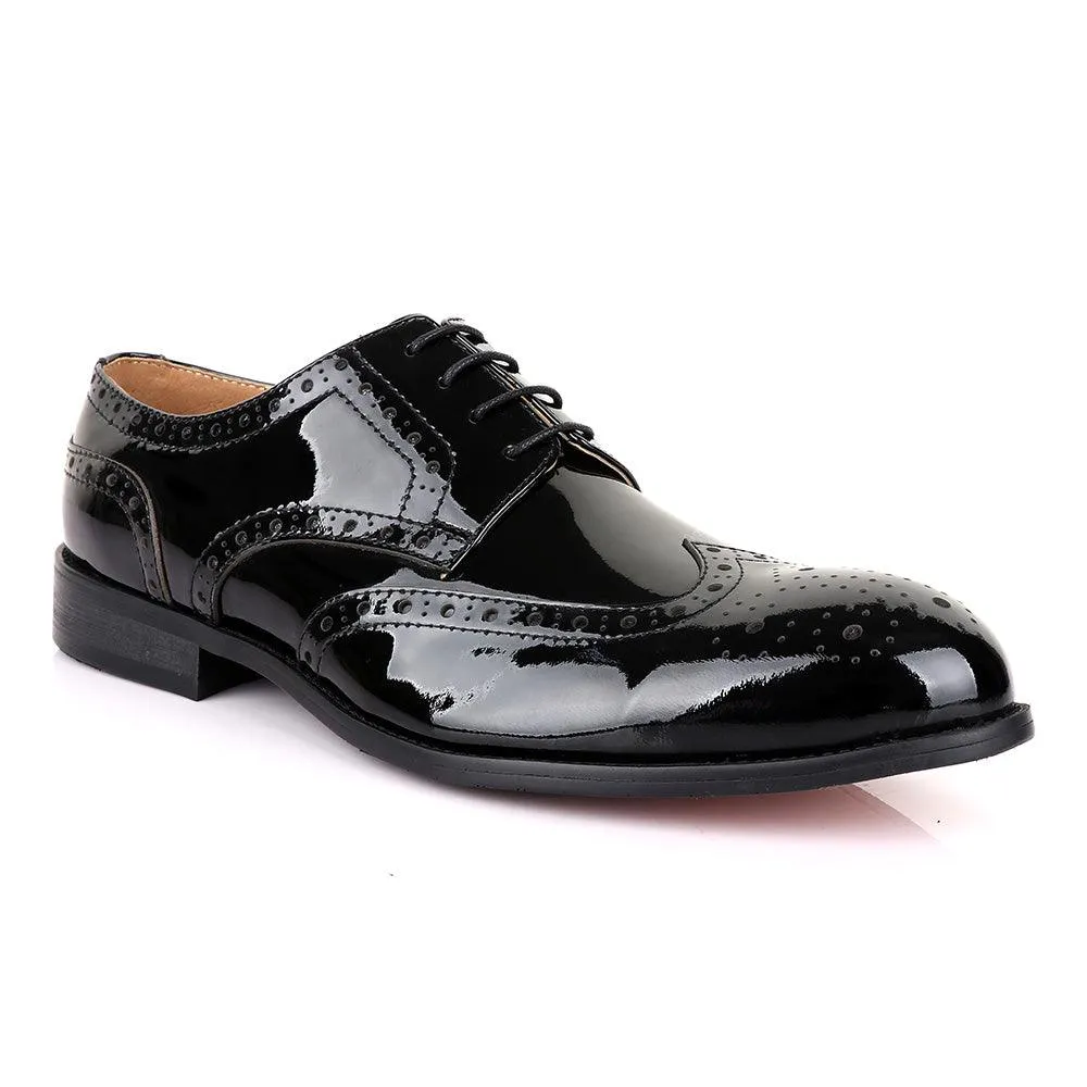 John Mendson Oxford Wetlips Black Shoe