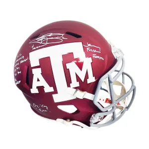 Johnny Manziel Signed Multi-Inscription Texas A&M Aggies Maroon Speed Full-Size Replica Football Helmet (JSA)