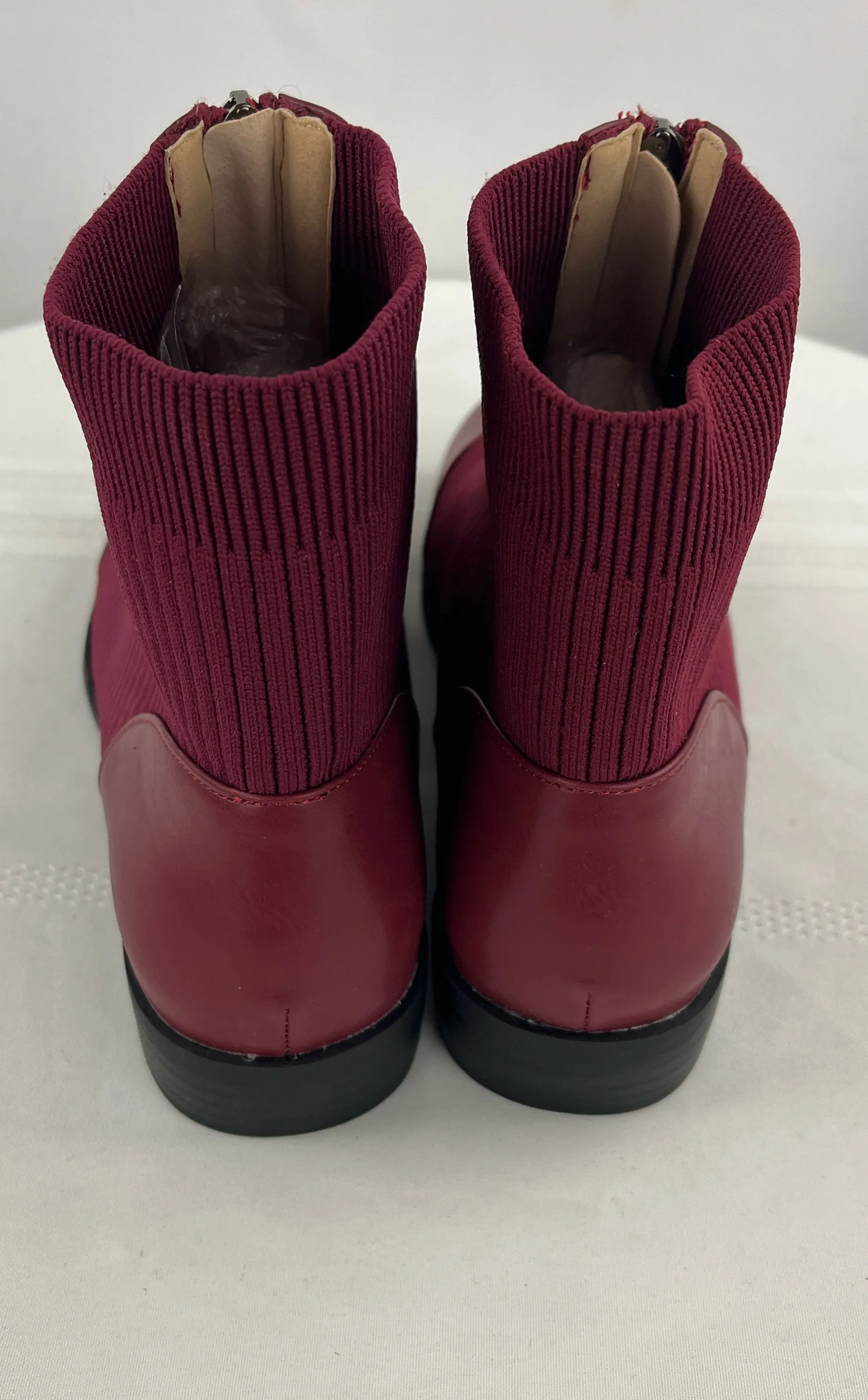 Journee Collection Women's Red Bexlie Faux Leather Ankle Boot Women Size 11 NWOB