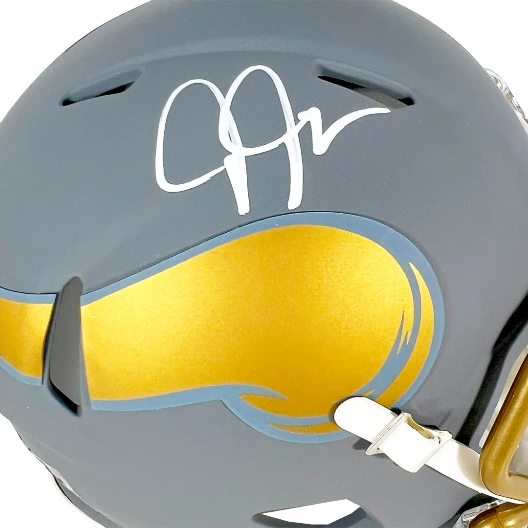 Justin Jefferson Signed Minnesota Vikings Slate Alternate Speed Mini Football Helmet (Beckett)