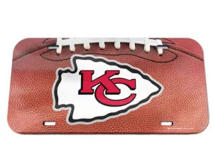 Kansas City Chiefs WinCraft Football Crystal Mirror Inlaid License Plate