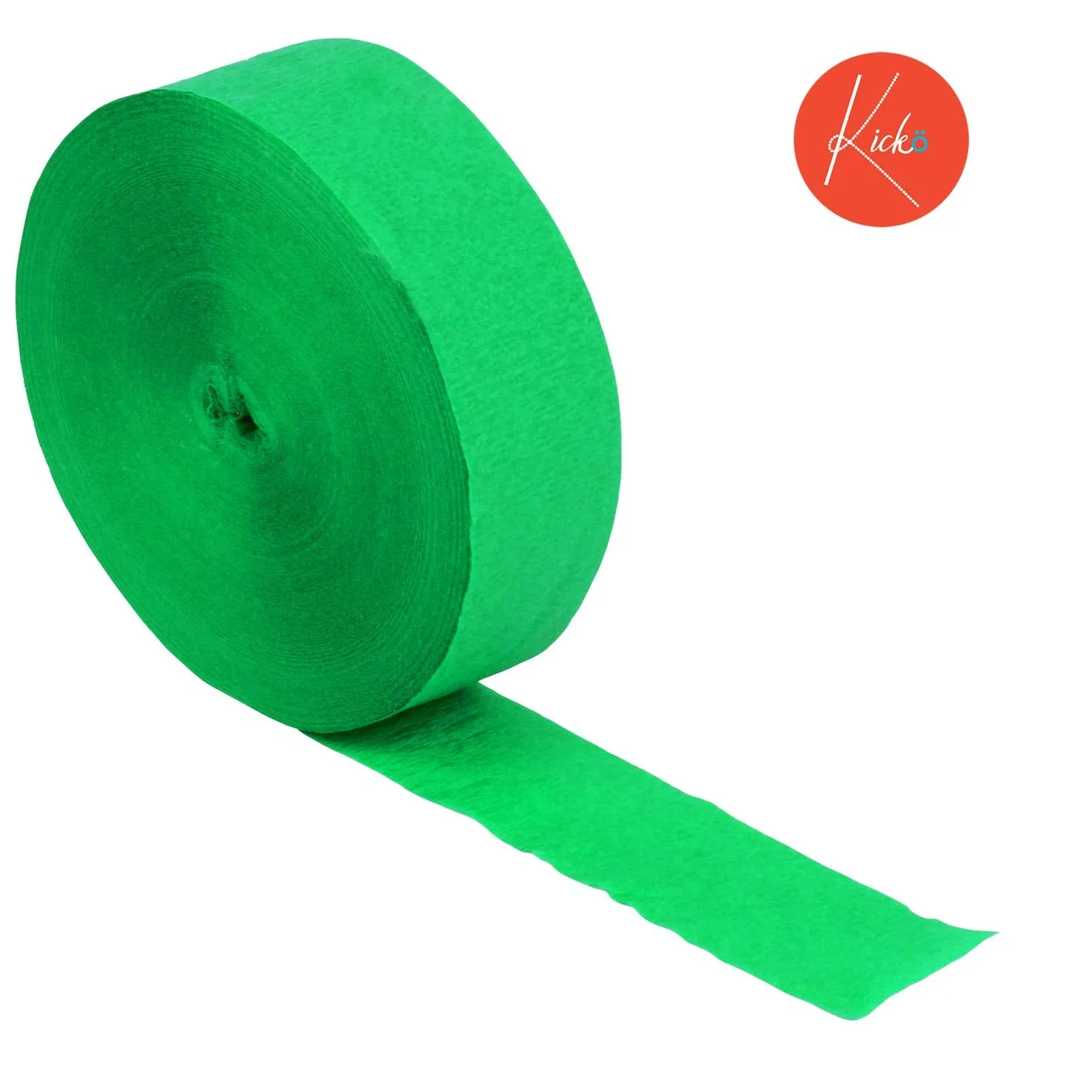 Kicko Emerald Green Crepe Streamers - 1000 Feet x 1.75 Inches - 2 Pack of Streamer Rolls