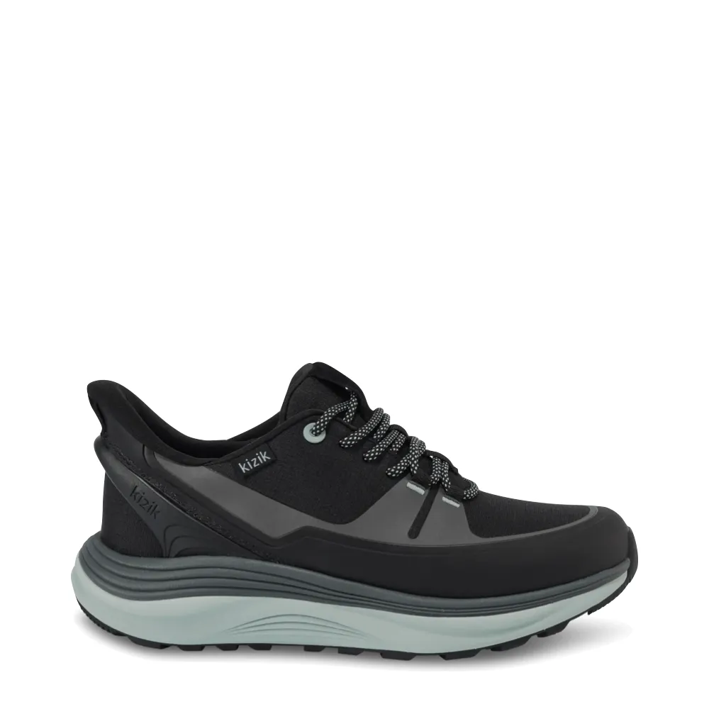 Kizik Women's London AT Hands Free Tie Sneaker in Black/Sea Spray