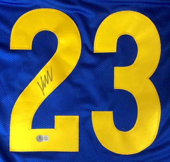 Kyren Williams Los Angeles Signed Blue Football Jersey BAS ITP