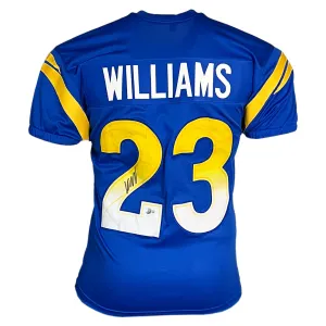 Kyren Williams Signed Los Angeles Blue Two-Tone Numbers Football Jersey (Beckett)