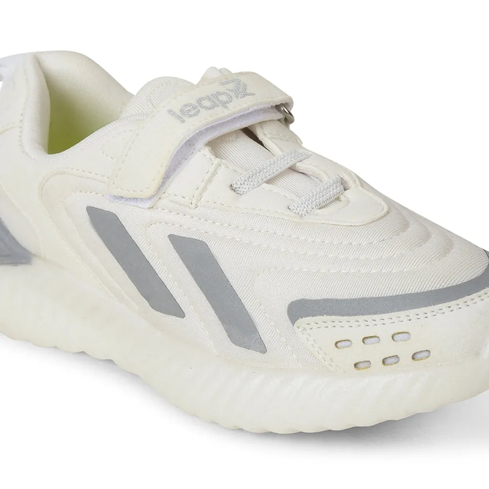 Leap7x White Sports Non Lacing Walking Shoes For Kids NITKID-10 By Liberty