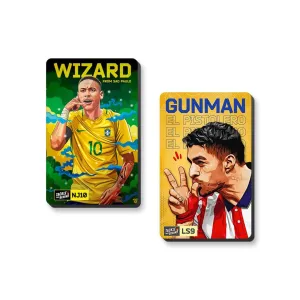 Luis Suarez & Neymar Jr. Football Player Design Fridge Magnets Set, 4mm Thick, Glossy Finish, Set of 2, Gift for Sports Fans (Combo of 2)