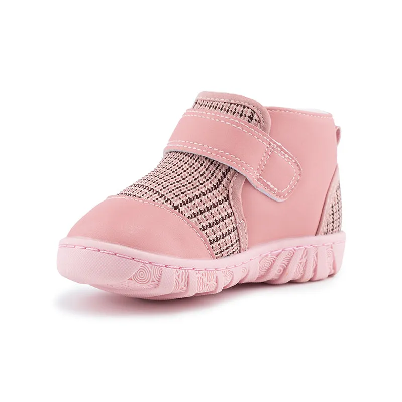 LUNA pink and plaid girls baby and toddler boots