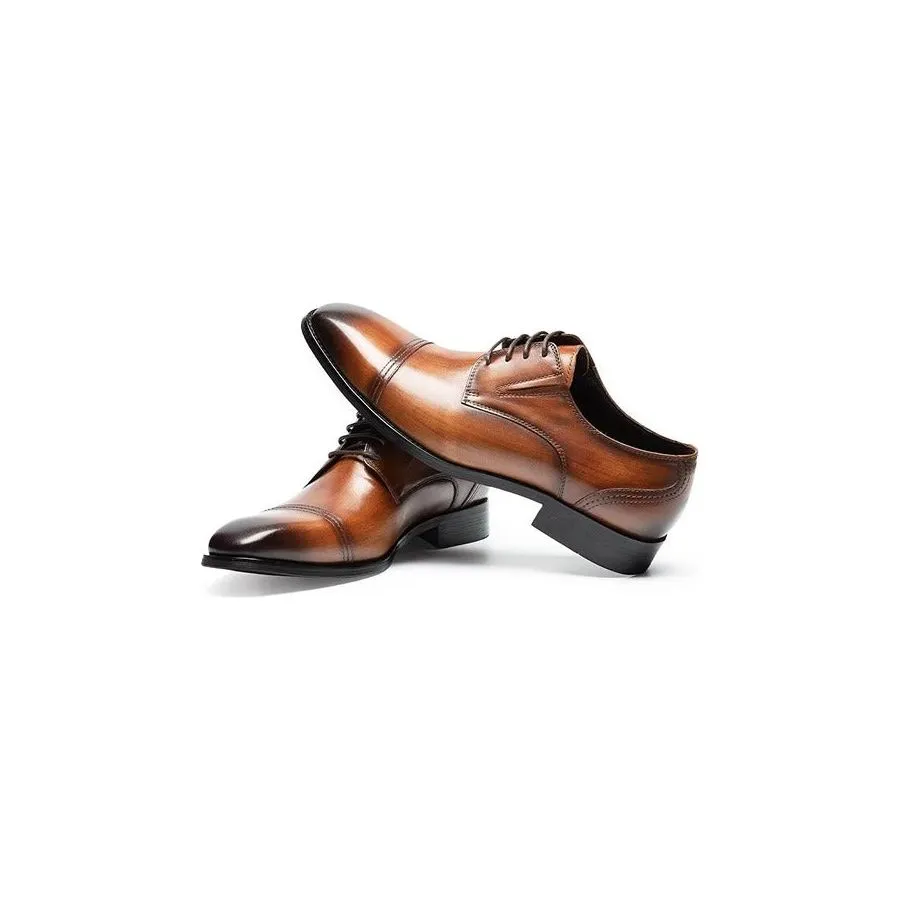 LuxeLeather Exquisite Pattern Derby Dress Shoes