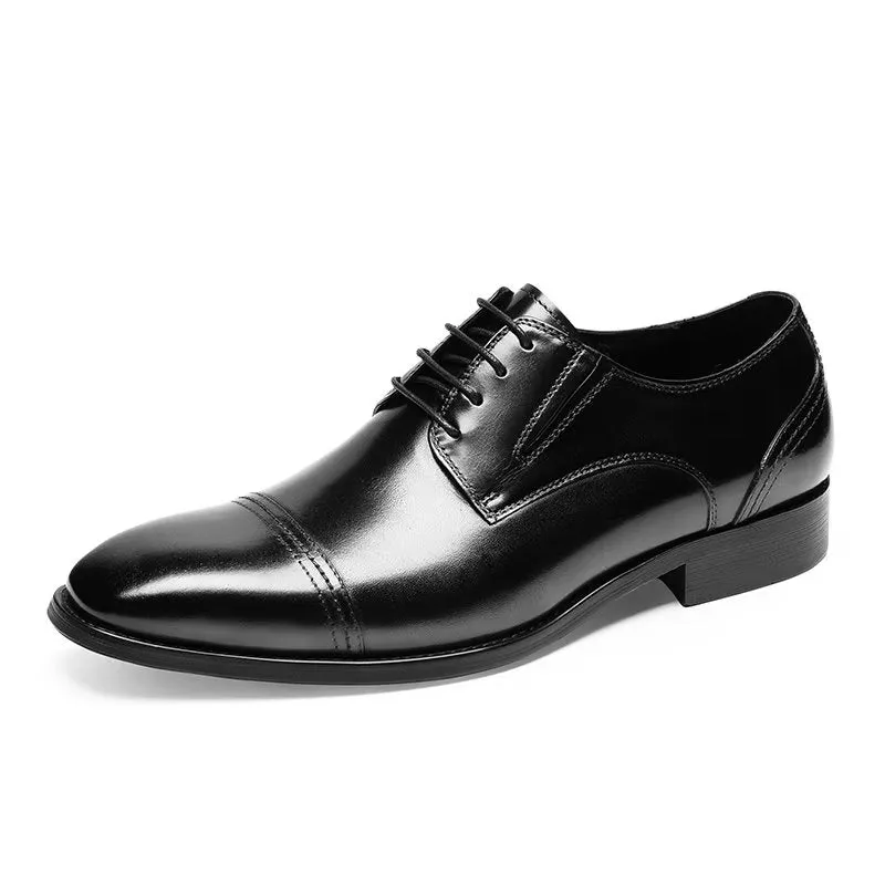 LuxeLeather Exquisite Pattern Derby Dress Shoes