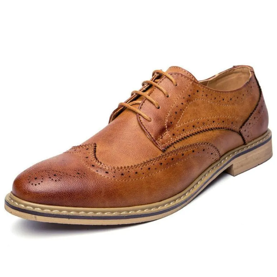 Mens British Style Lace Up Oxford Shoes