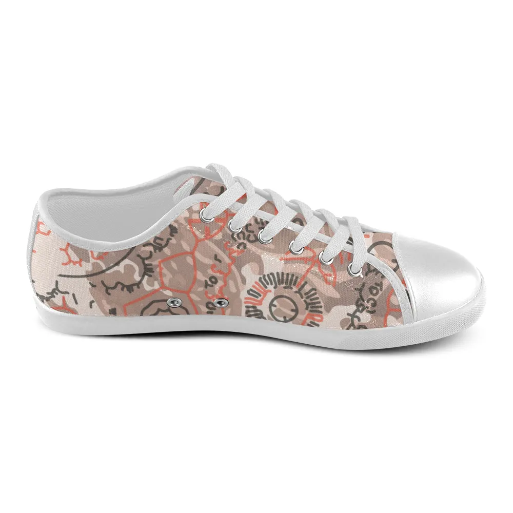 Men's Doodle Camouflage Print Canvas Low Top Shoes