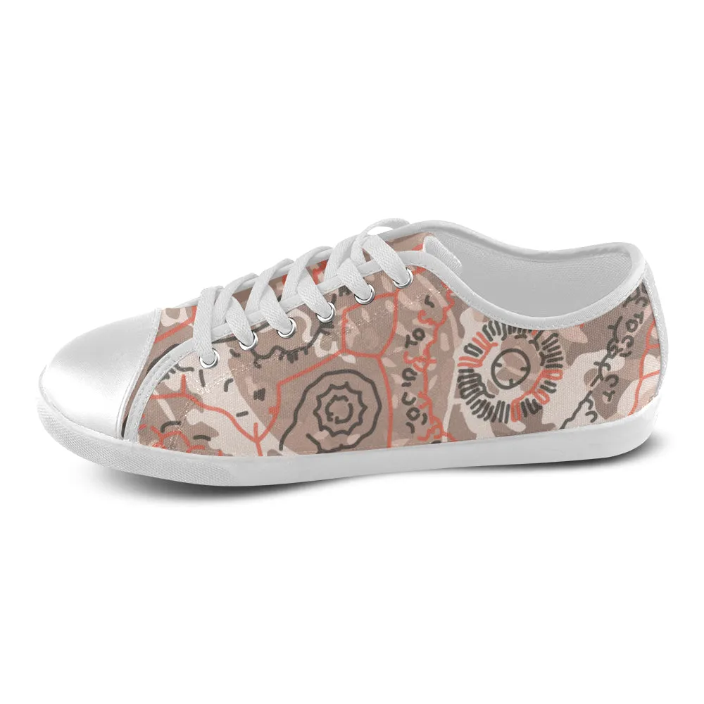 Men's Doodle Camouflage Print Canvas Low Top Shoes