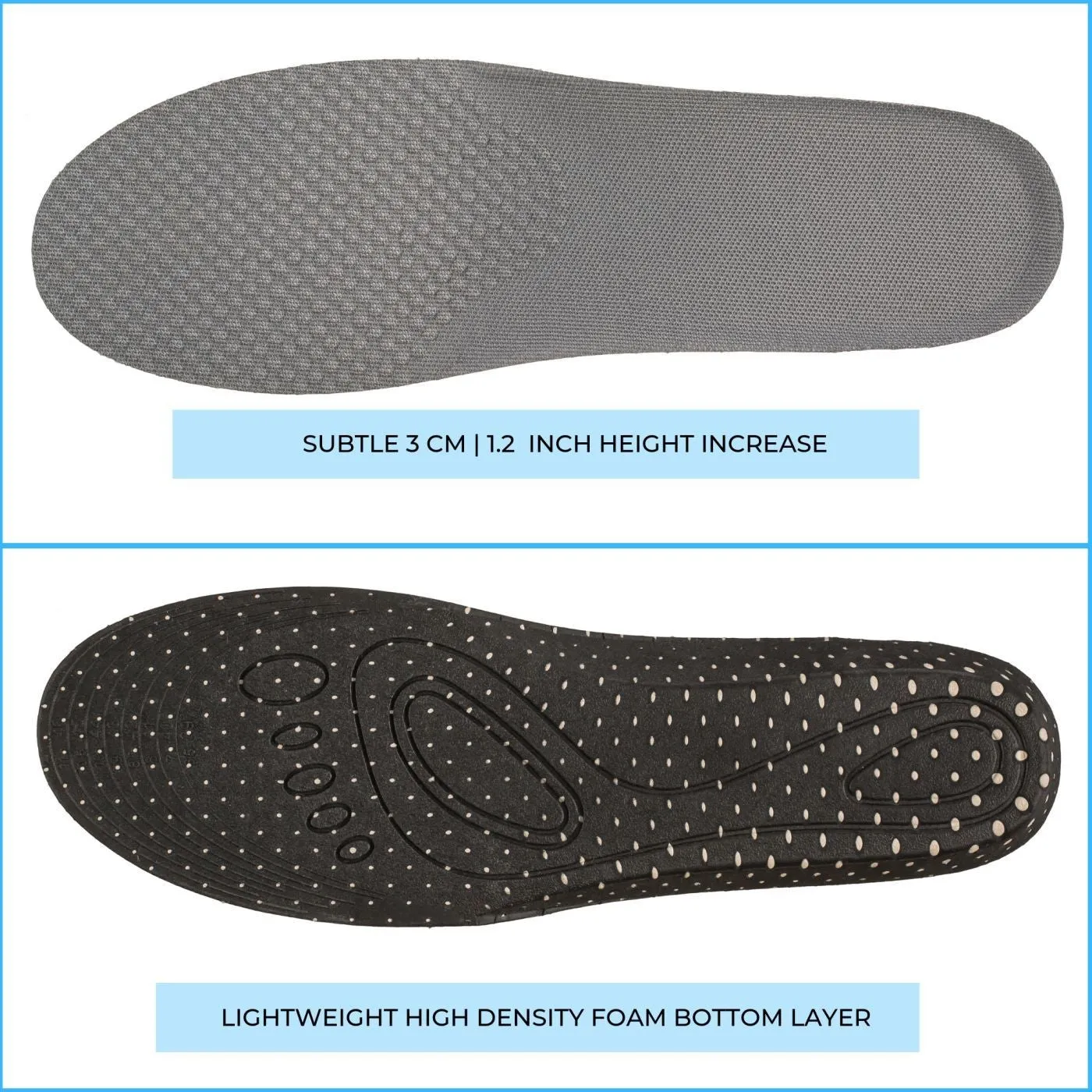 Men's Mid-Sole Arch Support Massaging Insoles - 1.2 Inches - IK305