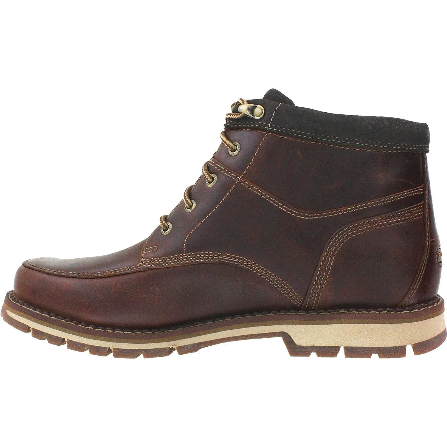 Men's Rockport Centry Panel Toe Boot Brown Leather