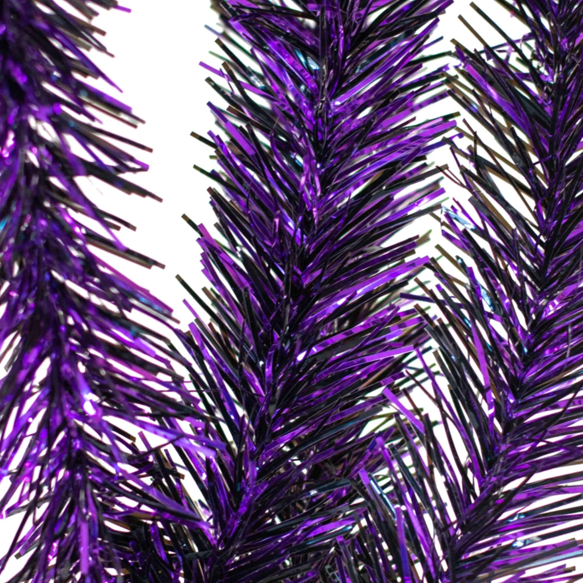 Metallic Purple & Black Tinsel Garland