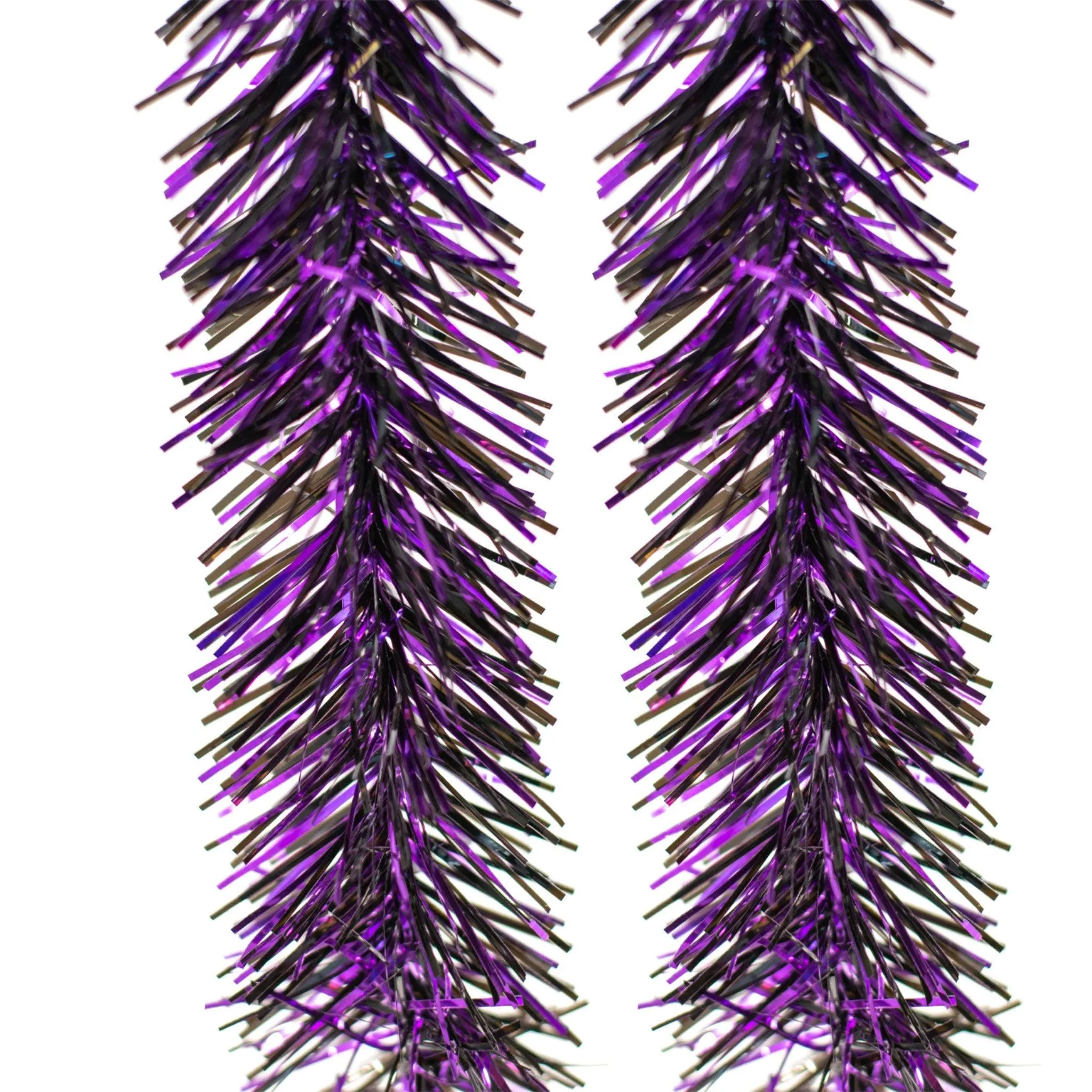 Metallic Purple & Black Tinsel Garland