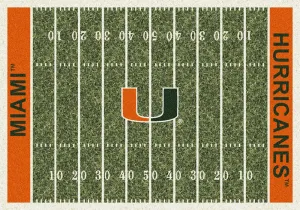 Miami Hurricanes Milliken Football Home Field Novelty Area Rug