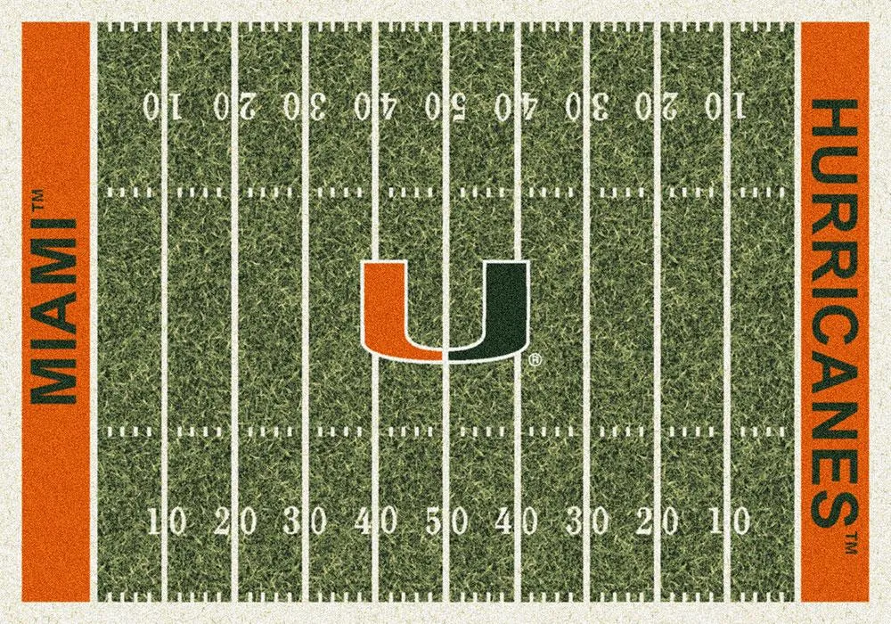 Miami Hurricanes Milliken Football Home Field Novelty Area Rug