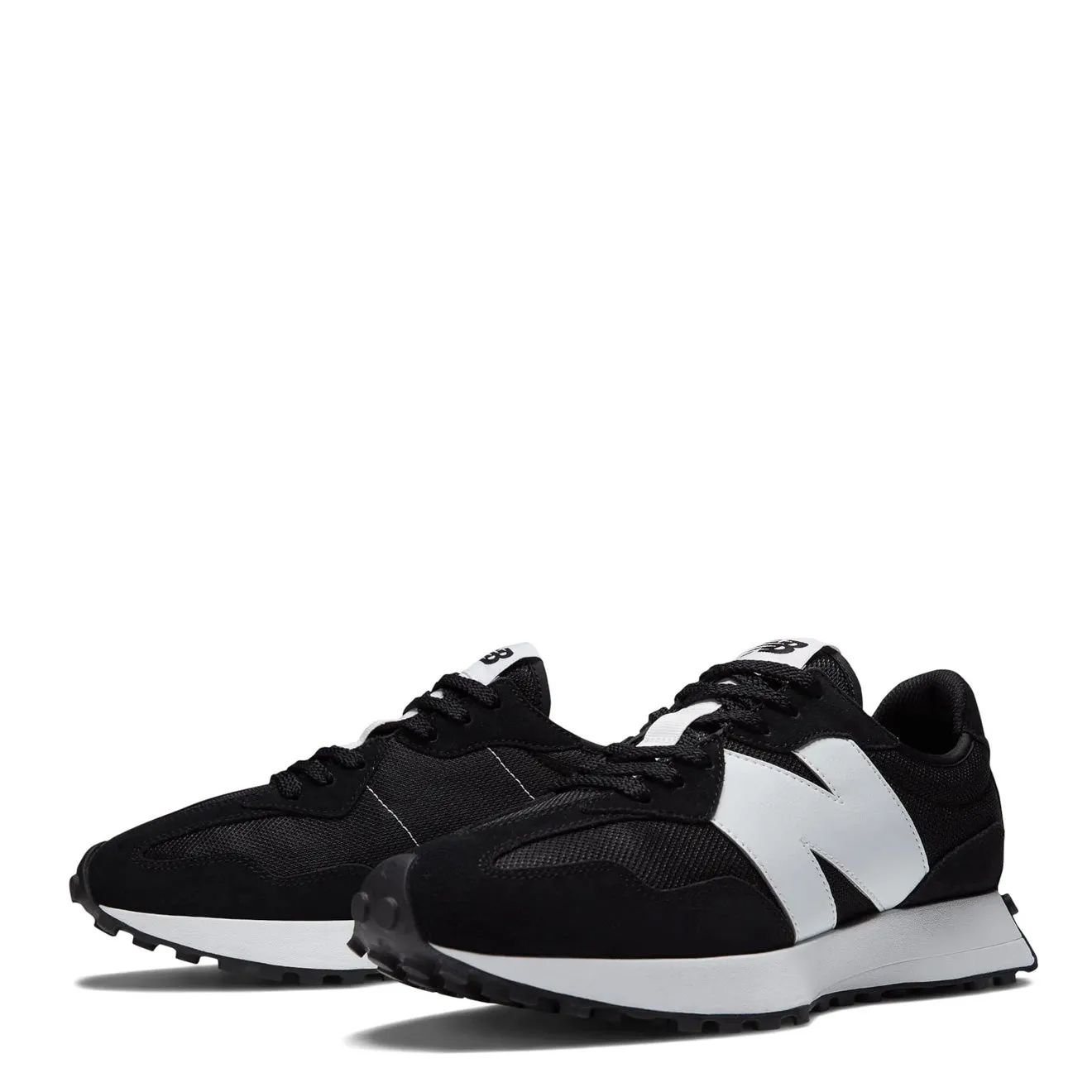 New Balance 327 Trainers Black Mesh / White