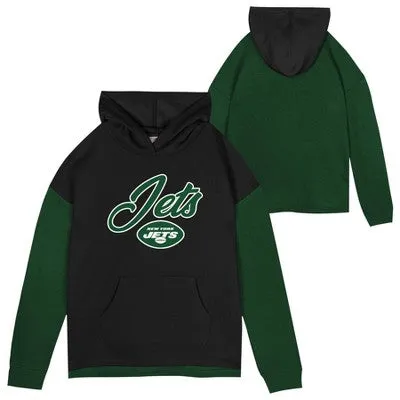 New - NFL Licensed New York Jets Girls' Fleece Hooded Sweatshirt, XS