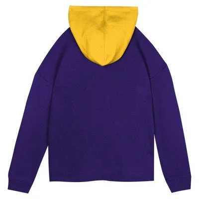 New - NFL Minnesota Vikings Girls' Fleece Hooded Sweatshirt - L