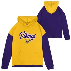 New - NFL Minnesota Vikings Girls' Fleece Hooded Sweatshirt - L