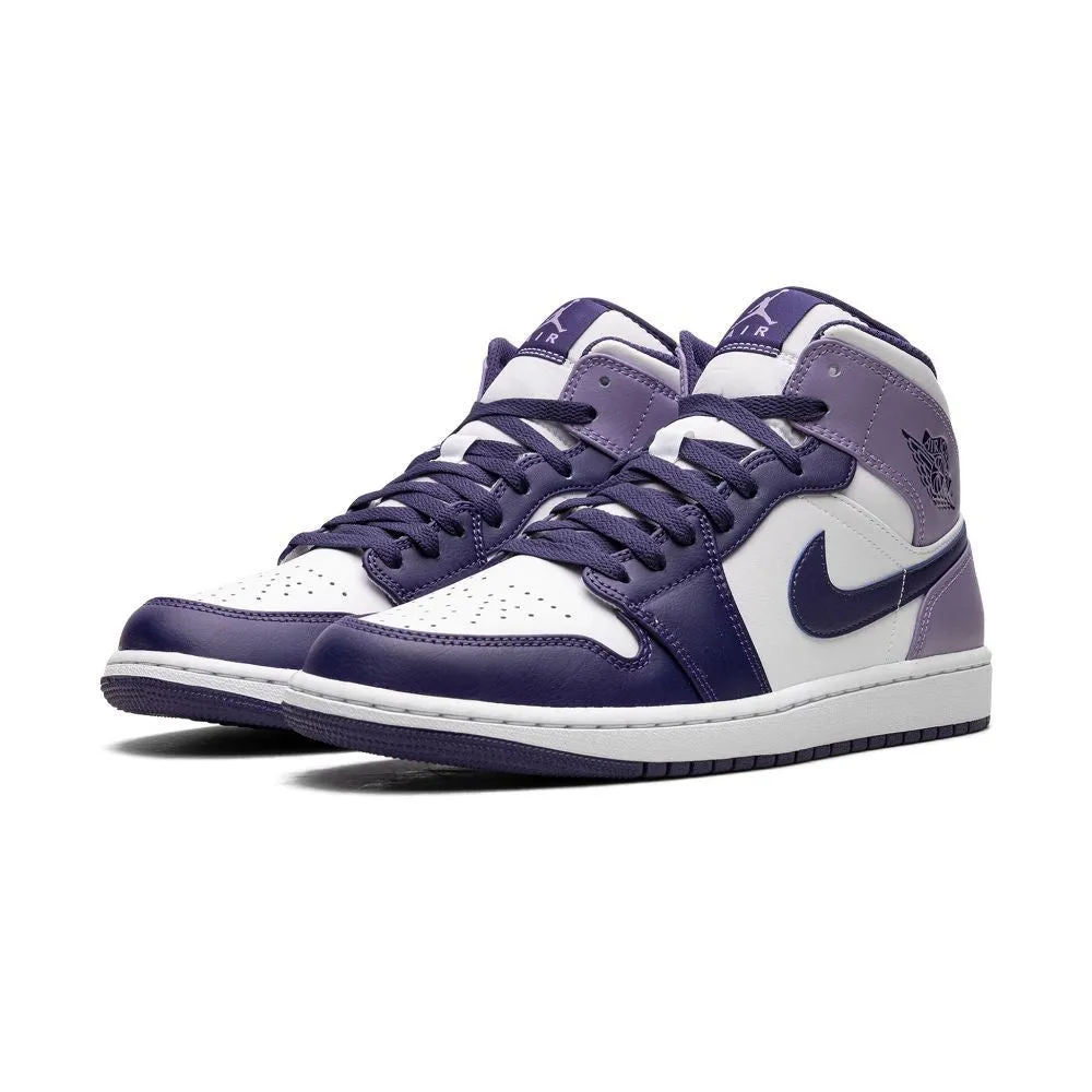 Nike Men's Air Jordan 1 Mid Shoes - Sky J Blueberry / White / Light Purple