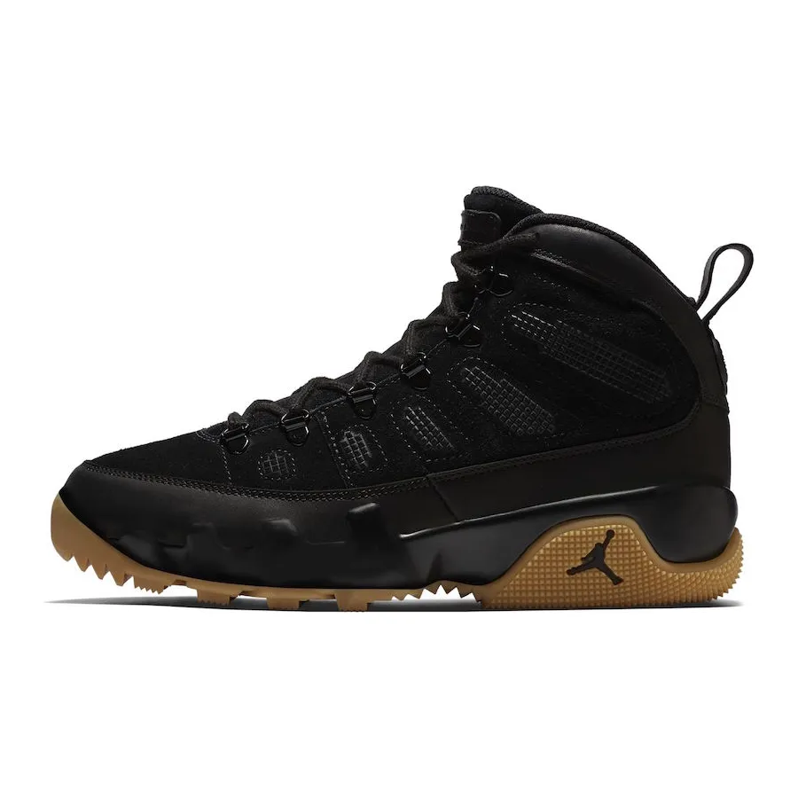 Nike Men's Air Jordan Retro 9 NRG Boot Shoes - Black / Light Gum