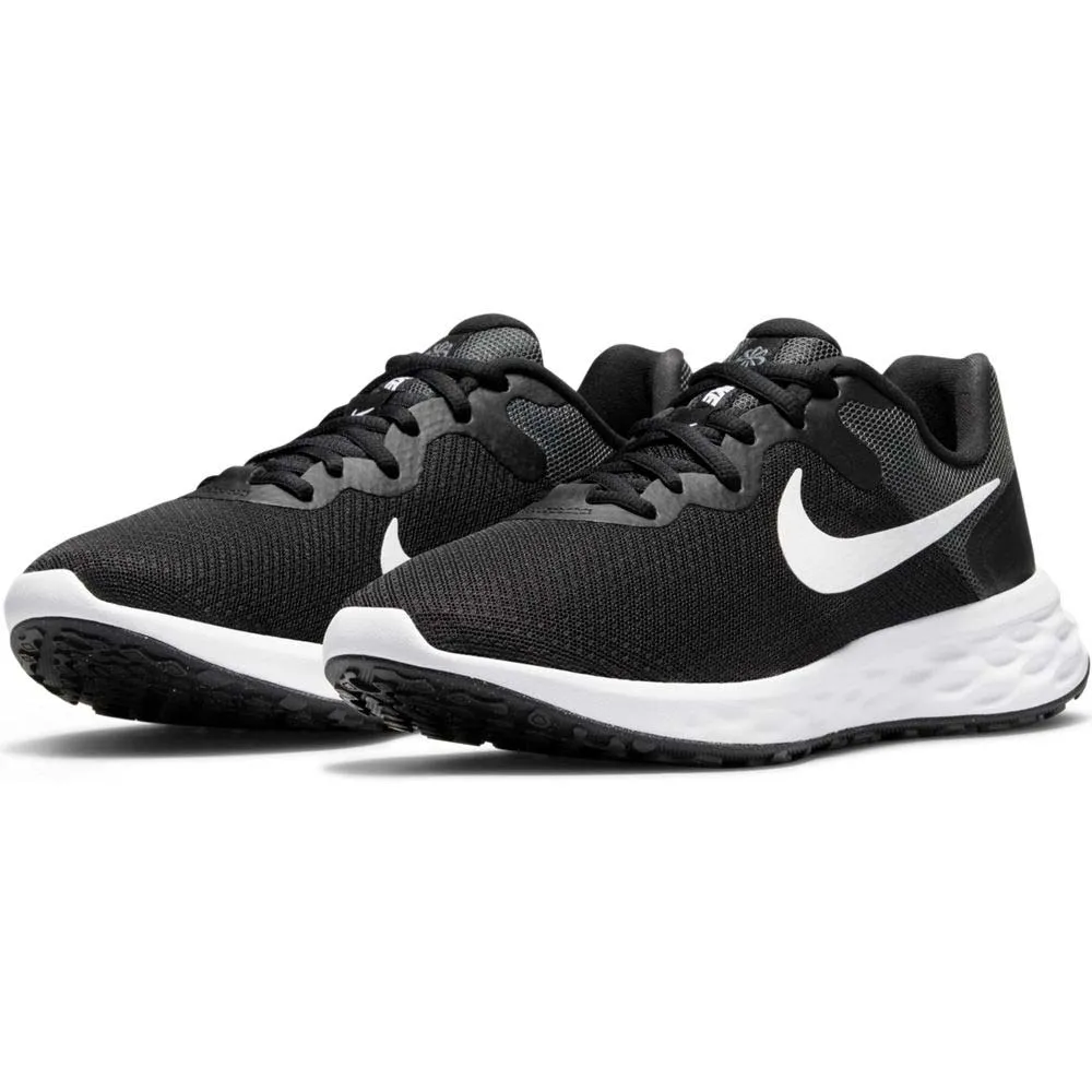 NIKE WOMENS REVOLUTION 6 NN - BLACK/WHITE-DARK SMOKE GREY