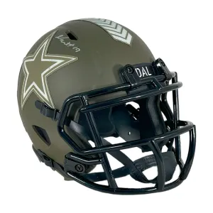 Noah Igbinoghene Signed Dallas Cowboys Salute to Service Mini Football Helmet (JSA)