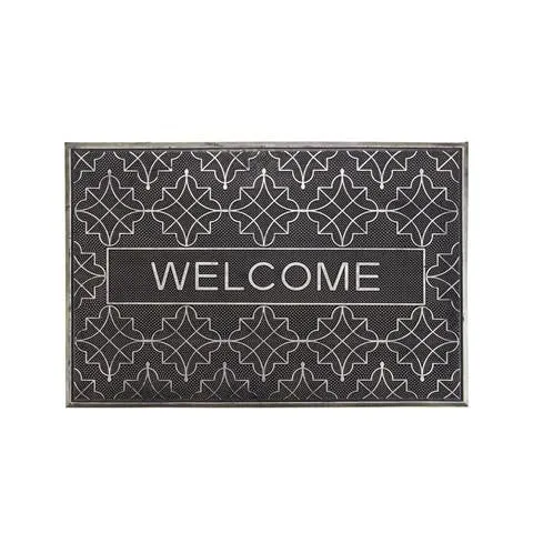 OnlyMat Black Rubber Pin Welcome Entrance Door Mat - Indoor / Outdoor, Waterproof