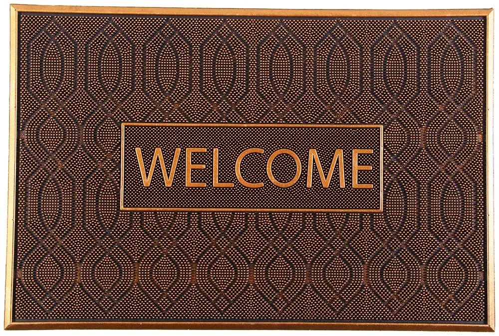 OnlyMat Brown Colour Rubber Pin Welcome Door Mat - Indoor / Outdoor, Waterproof