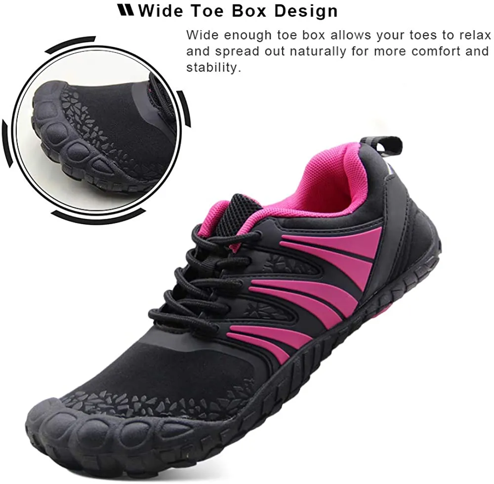 Oranginer Women's Minimalist Barefoot Shoes ZD1 - Black/Rose