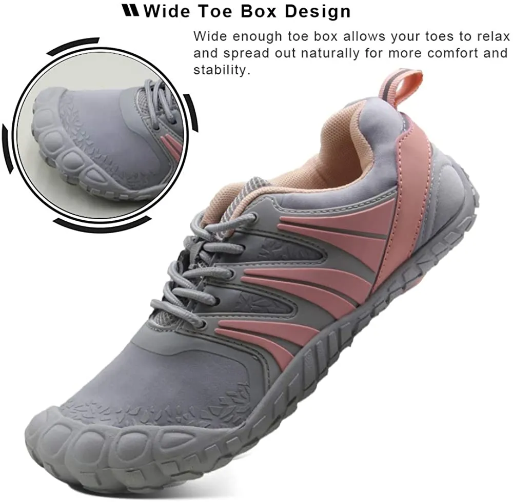 Oranginer Women's Minimalist Barefoot Shoes ZD1 - Gray/Pink