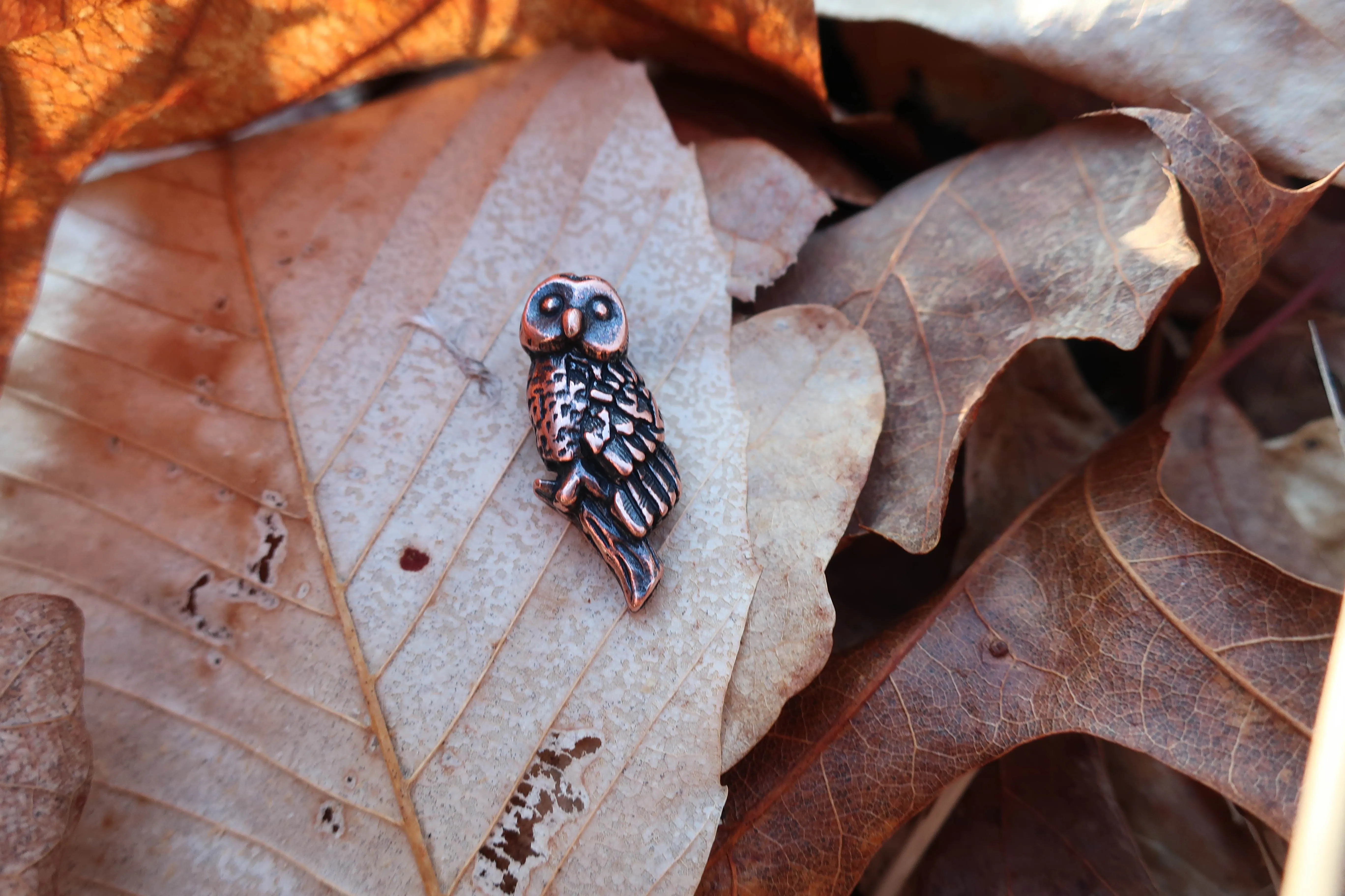 Owl Copper Lapel Pin