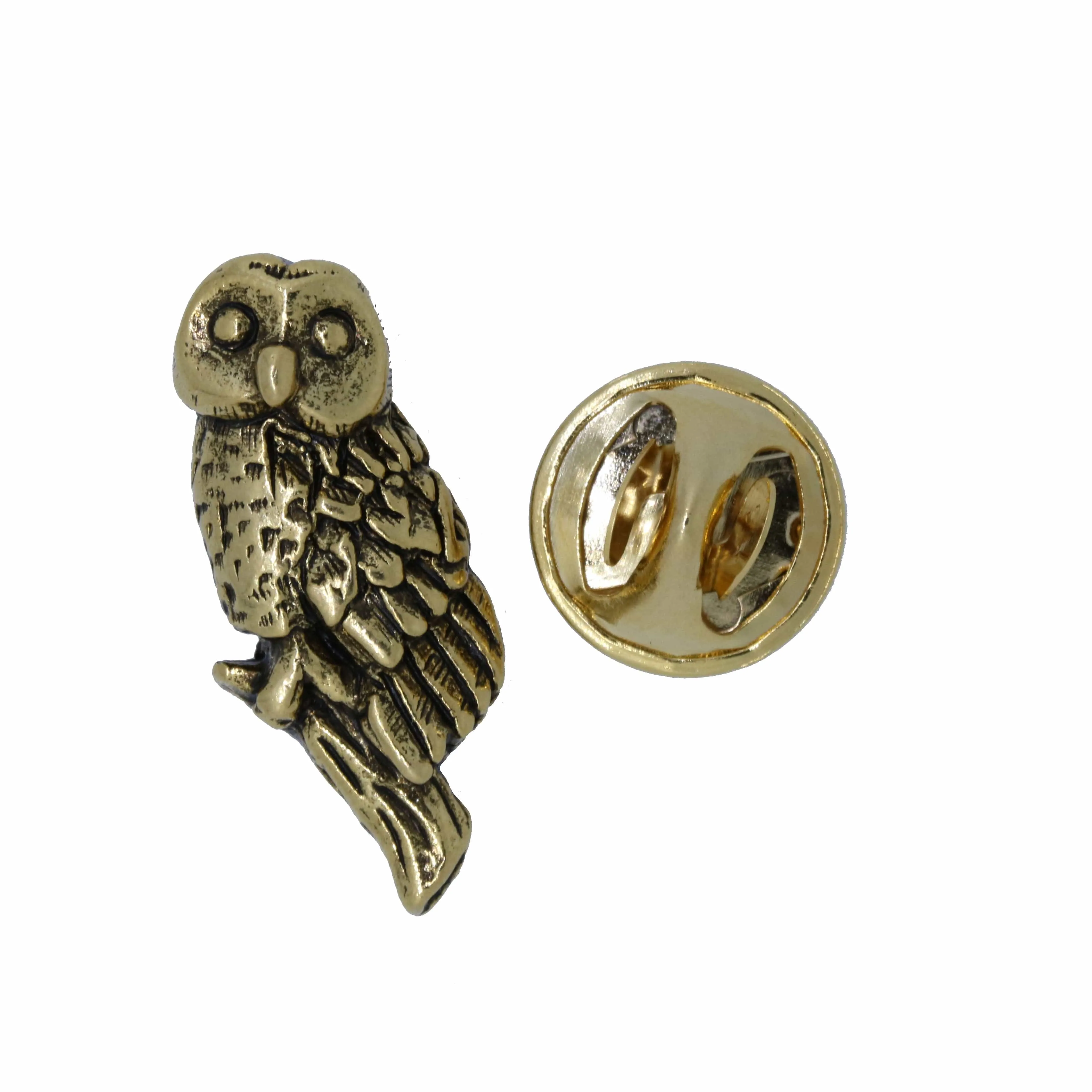 Owl Gold Lapel Pin