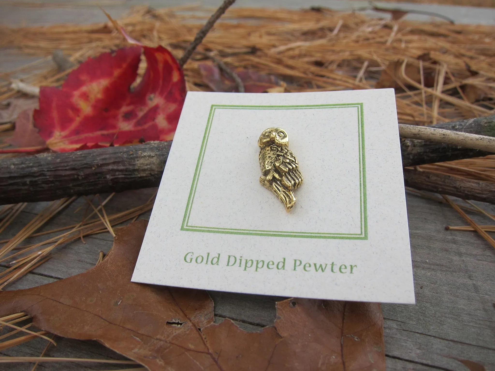 Owl Gold Lapel Pin