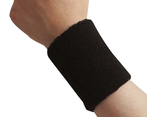 Pair of 6 inches Outdoor Sports Athletic Cotton Wristbands