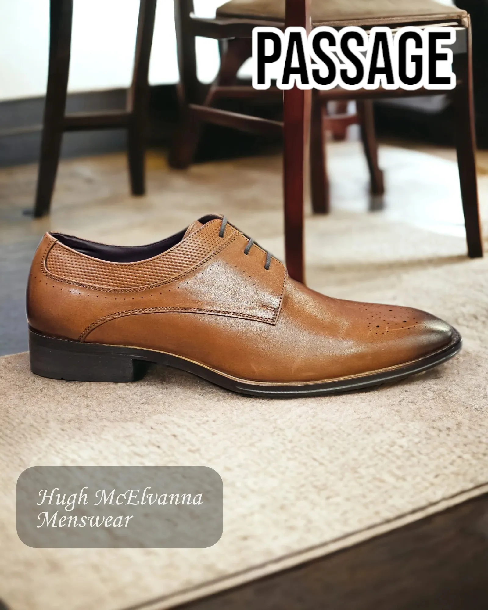 Passage TAN Laced Shoes - JH-Esco