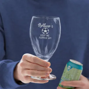 Personalised Football Stemmed Beer Glass