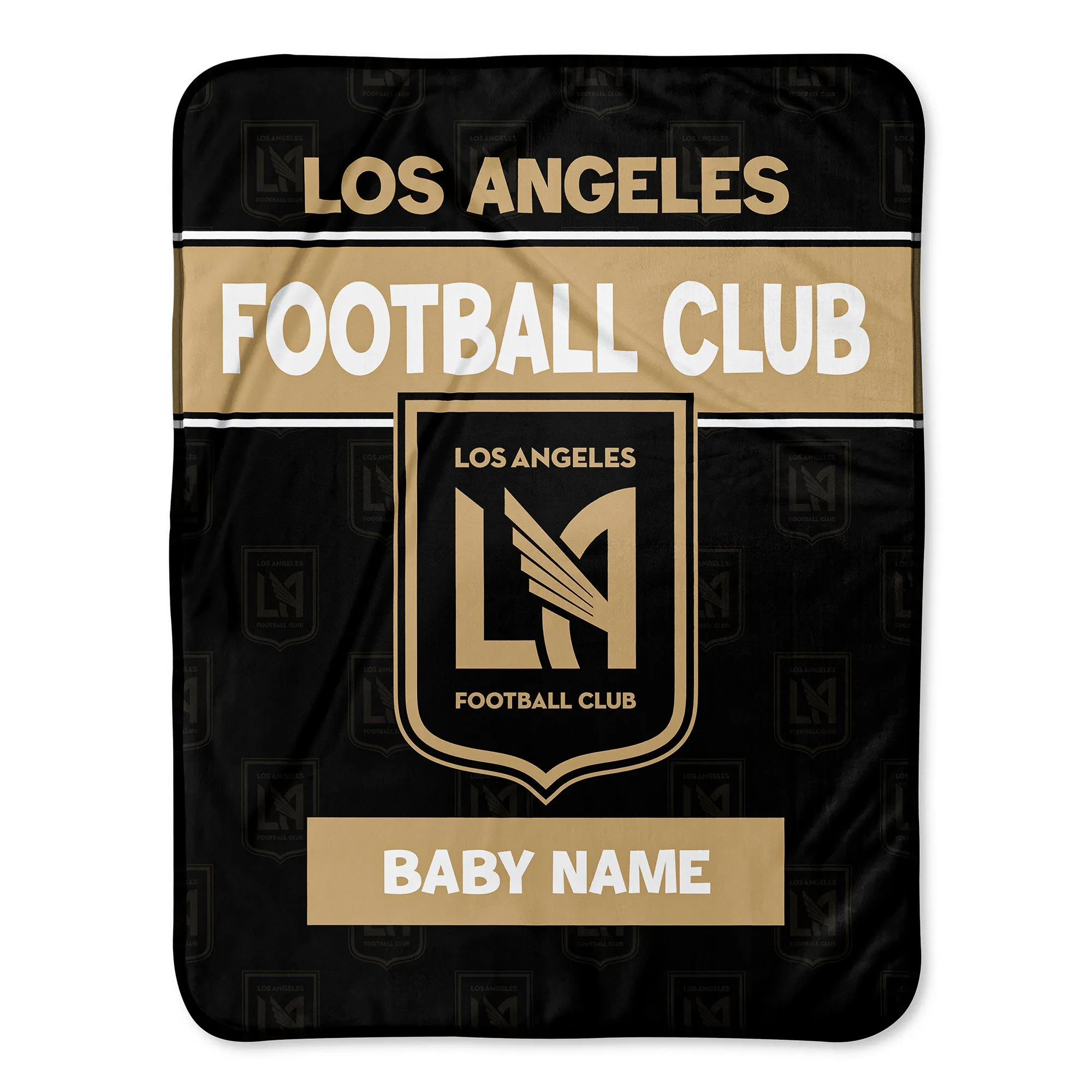 Personalized Los Angeles Football Club Emblem Baby Pixel Fleece Blanket