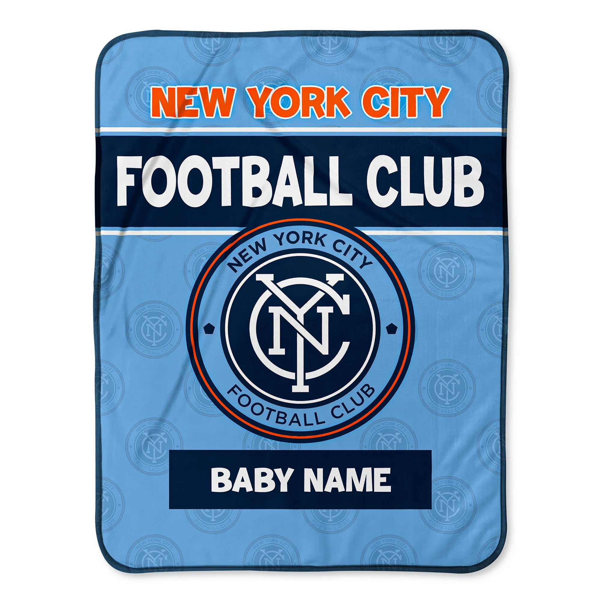 Personalized New York City Football Club Emblem Baby Pixel Fleece Blanket