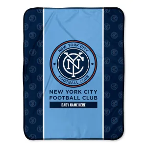 Personalized New York City Football Club Icon Baby Pixel Fleece Blanket