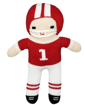 Petit Ami Crochet Football Player Rattle