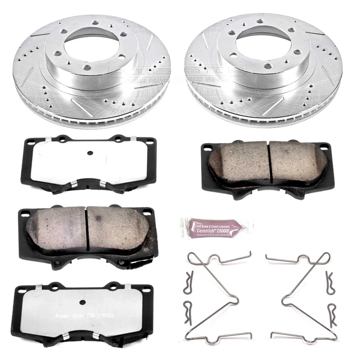 PowerStop Z36 Front and Rear Brake Kit Pads Rotors and Drums 2023-2016 Toyota Tacoma (K15231DK-36)