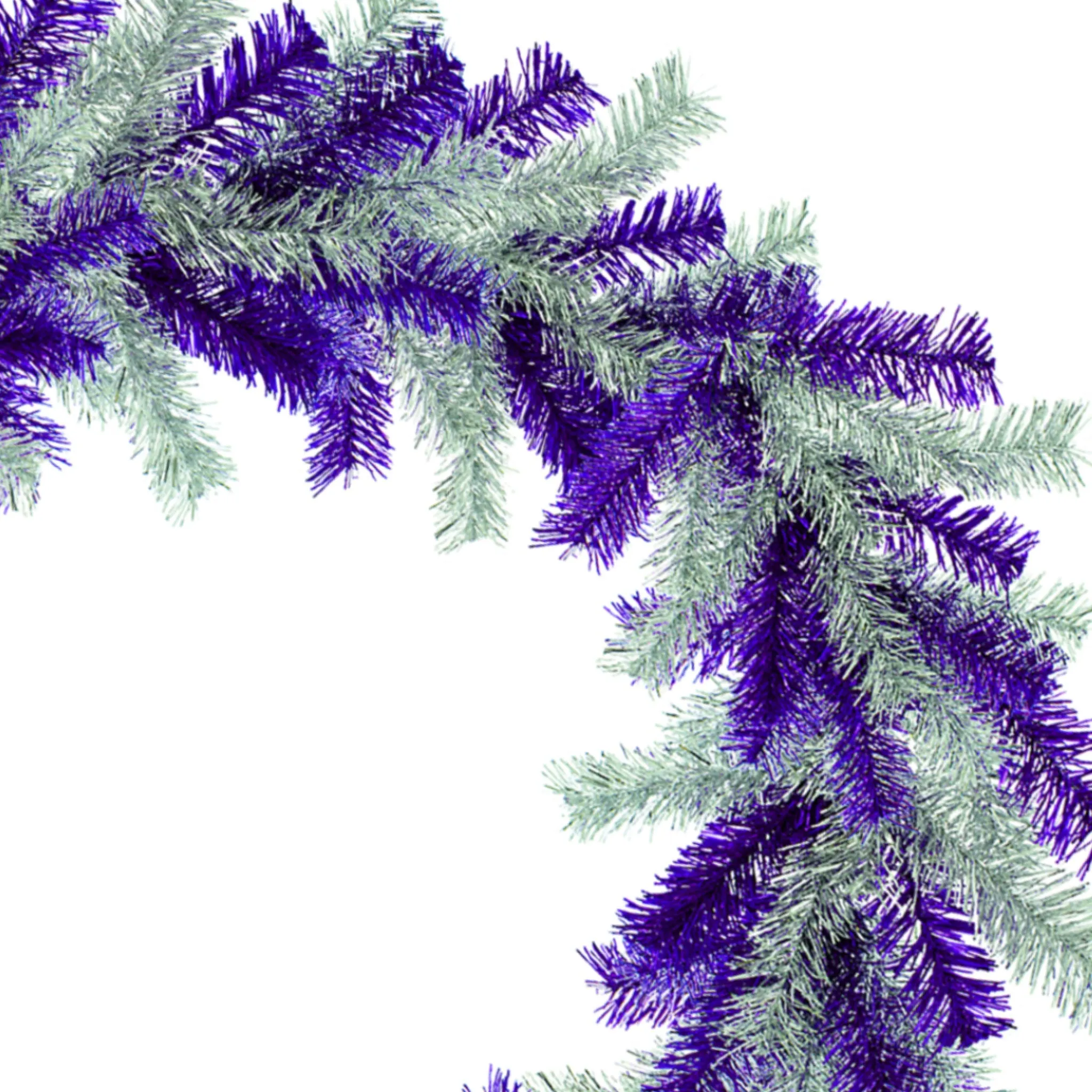 Purple and Silver Tinsel Christmas Wreaths