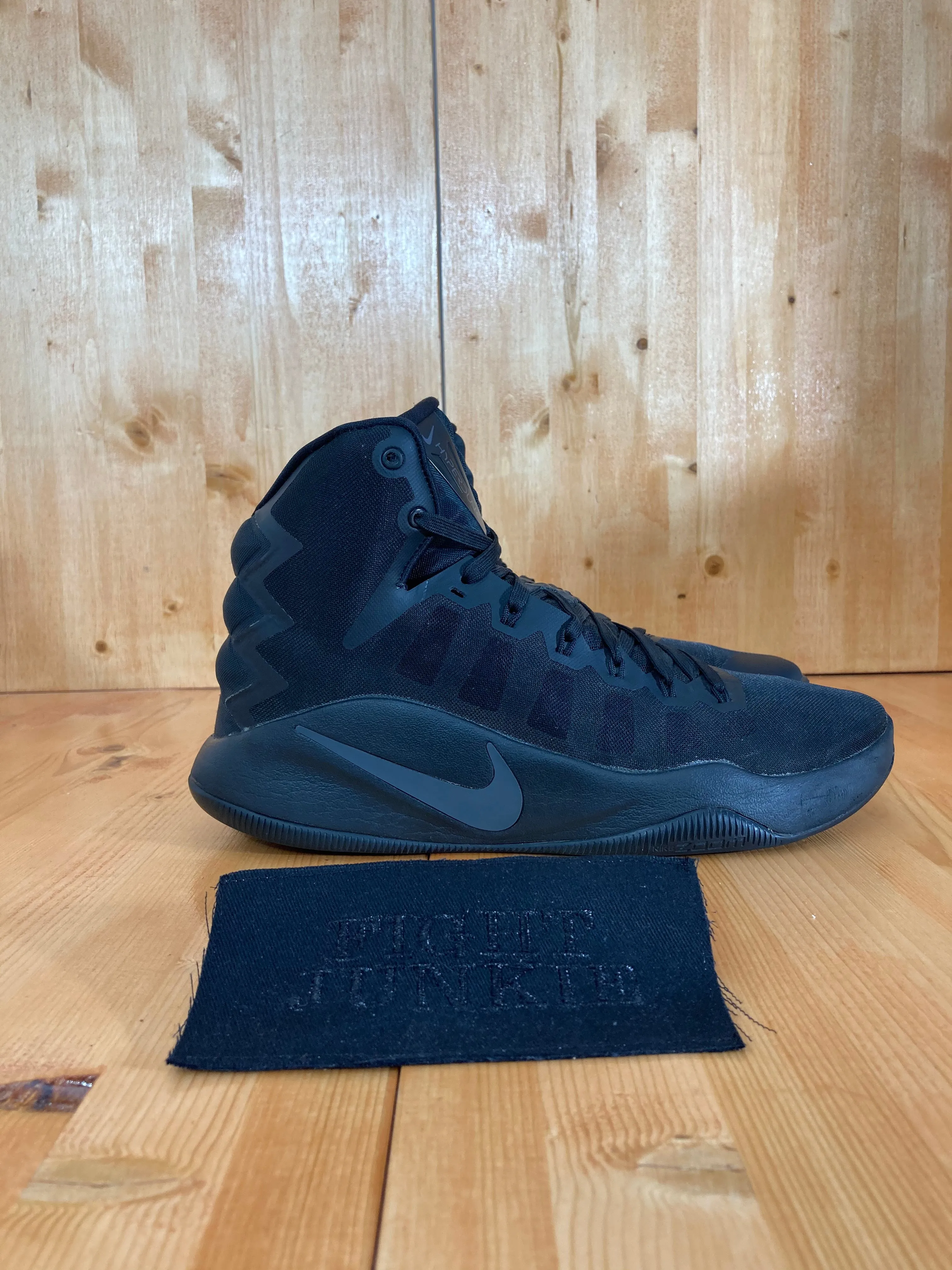 RARE! NIKE ZOOM HYPERDUNK 2016 Mens Size 10.5 Triple Black Shoes