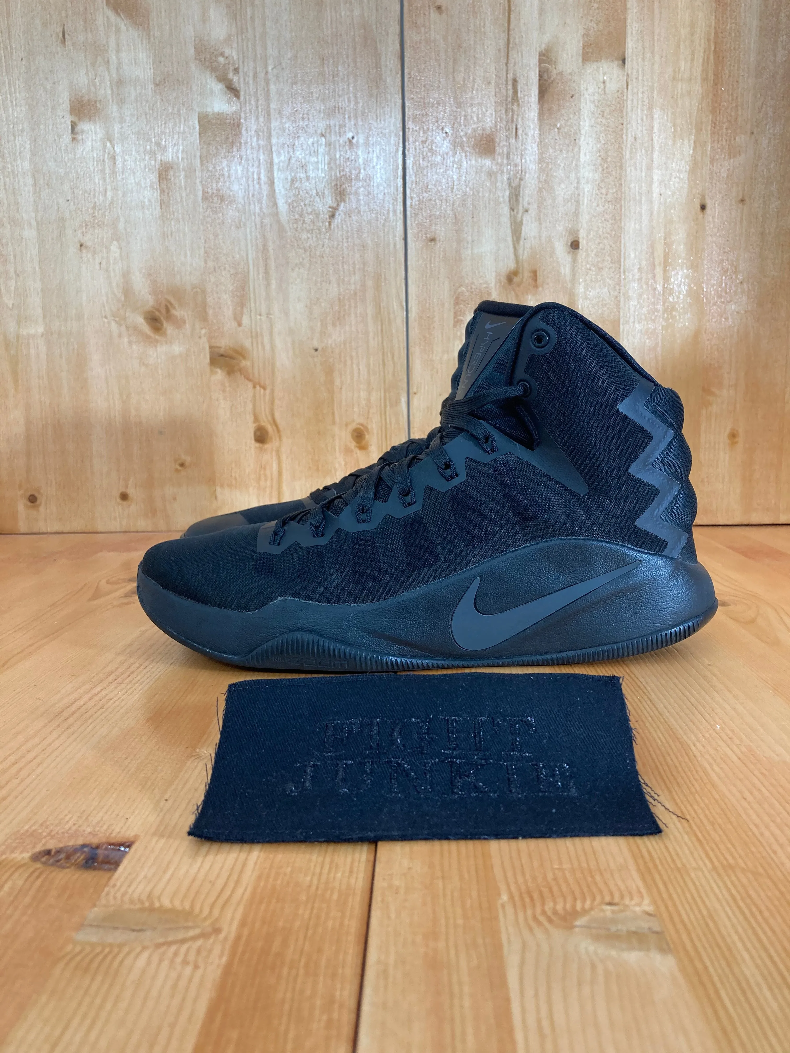 RARE! NIKE ZOOM HYPERDUNK 2016 Mens Size 10.5 Triple Black Shoes