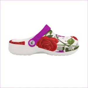 Red Rose Purp Classic Women's Clogs